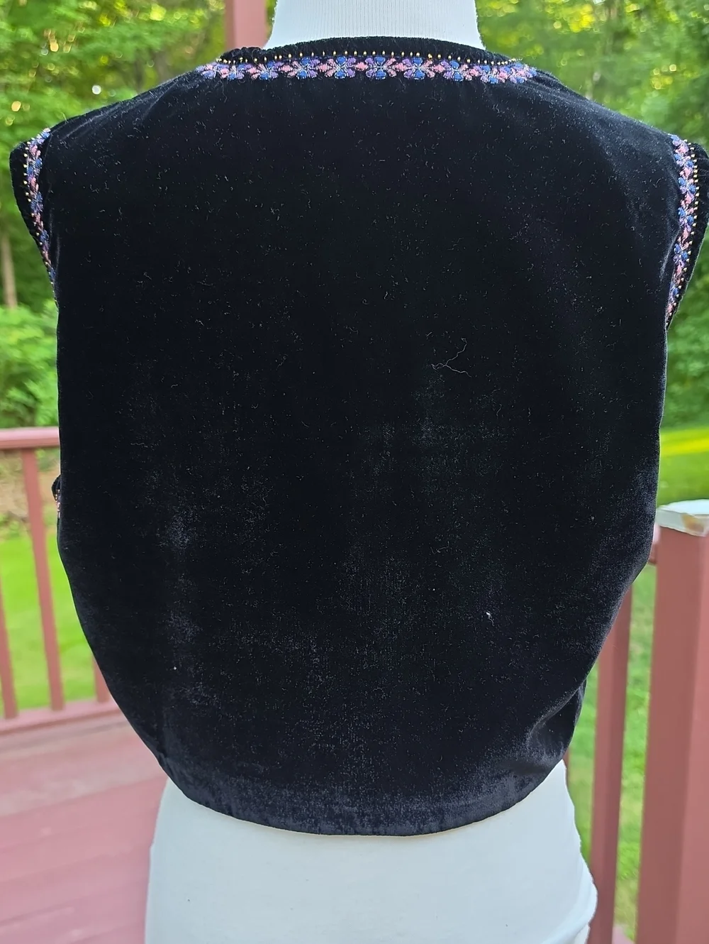 Zara small velvet embroidered vest.